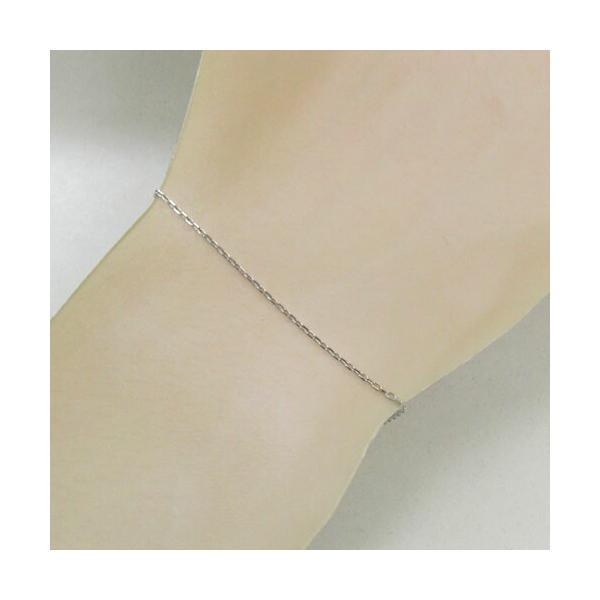 ネックレス 18金ホワイトゴールド(K18WG)小豆チェーン ブレスレット 