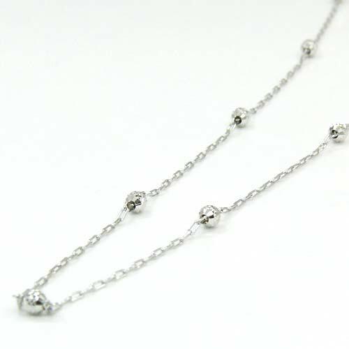 長さ60センチ ステラボール(星) クリップチェーン(長さ60cm/長さ調節可能)18金ホワイトゴールド/18金ゴールド/18金ピンクゴールドの画像
