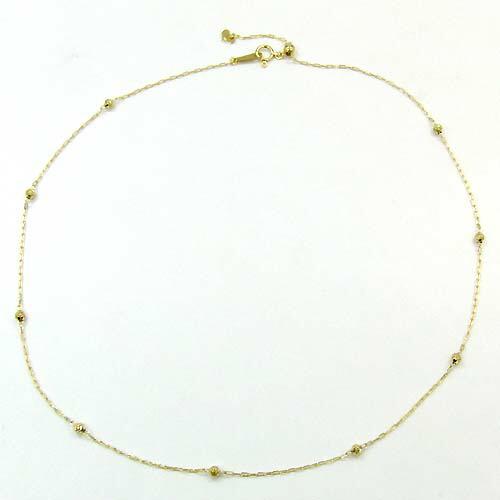 長さ60センチ ステラボール(星) クリップチェーン(長さ60cm/長さ調節可能)18金ホワイトゴールド/18金ゴールド/18金ピンクゴールドの画像