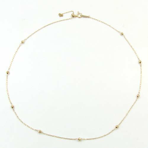 長さ60センチ ステラボール(星) クリップチェーン(長さ60cm/長さ調節可能)18金ホワイトゴールド/18金ゴールド/18金ピンクゴールドの画像