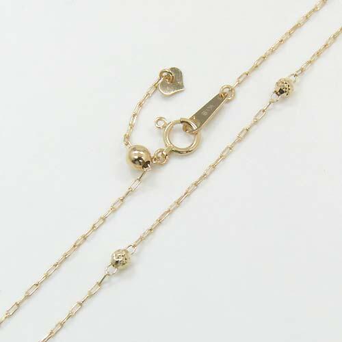 長さ60センチ ステラボール(星) クリップチェーン(長さ60cm/長さ調節可能)18金ホワイトゴールド/18金ゴールド/18金ピンクゴールドの画像