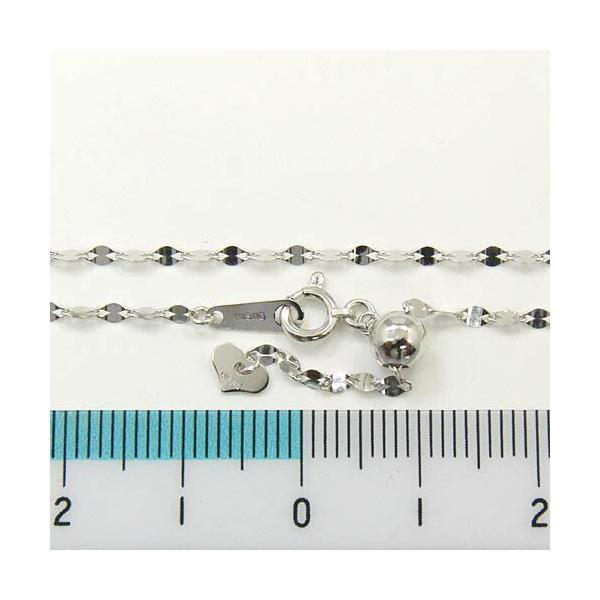 45センチ 18金ホワイトゴールド(K18WG)太いペタルチェーン　ネックレス(幅1.9mm　長さ45cm/長さ調節可能)送料無料の画像