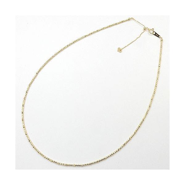 ミラーシリンダー＆シャンデリアボール ネックレス18金ゴールド/18金