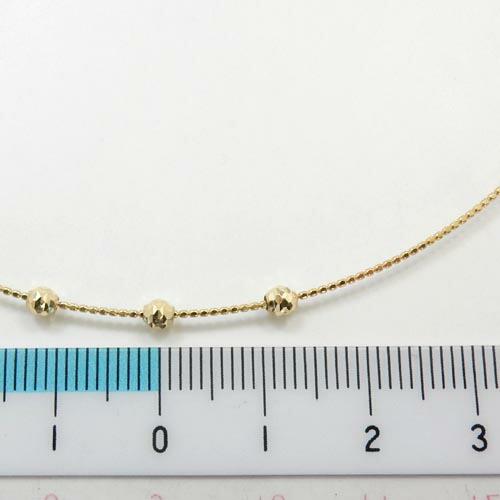 オメガ形状　カットボール0.8ミリ＆シャンデリアボール20個　ステーションネックレススライドピン18金WG/18金G/18金PG　抜き差し可能の画像