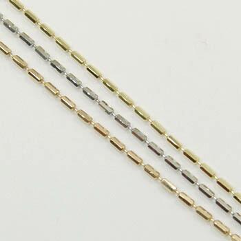 スライドピン1ミリ幅 テーパーチェーン18金G/18金PG/18金WG(レーザー