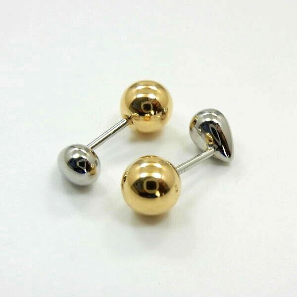 丸玉 5mm キャッチ　リバーシブルに(シリコン入りキャッチ）18金ゴールド/18金ピンクゴールド/18金ホワイトゴールドの3種類ございます。の画像
