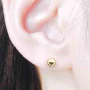 丸玉 5mm キャッチ　リバーシブルに(シリコン入りキャッチ）18金ゴールド/18金ピンクゴールド/18金ホワイトゴールドの3種類ございます。の画像