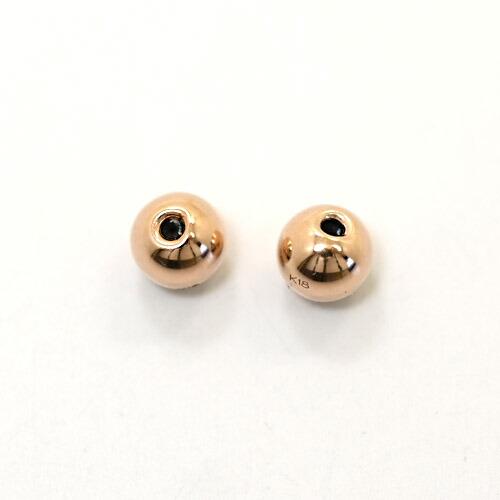 丸玉 5mm キャッチ　リバーシブルに(シリコン入りキャッチ）18金ゴールド/18金ピンクゴールド/18金ホワイトゴールドの3種類ございます。の画像
