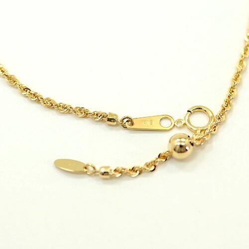 18金ゴールド(K18) 全長50センチ シャイニーロープ スライド