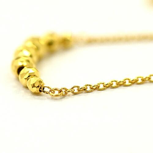 純金(24金) シャンデリア7ボール(ハイクオリティミラー) ネックレス(丸小豆チェーン幅約0.95mm 長さ45cm 長さ調整可能スライドアジャスター) 送料無料の画像