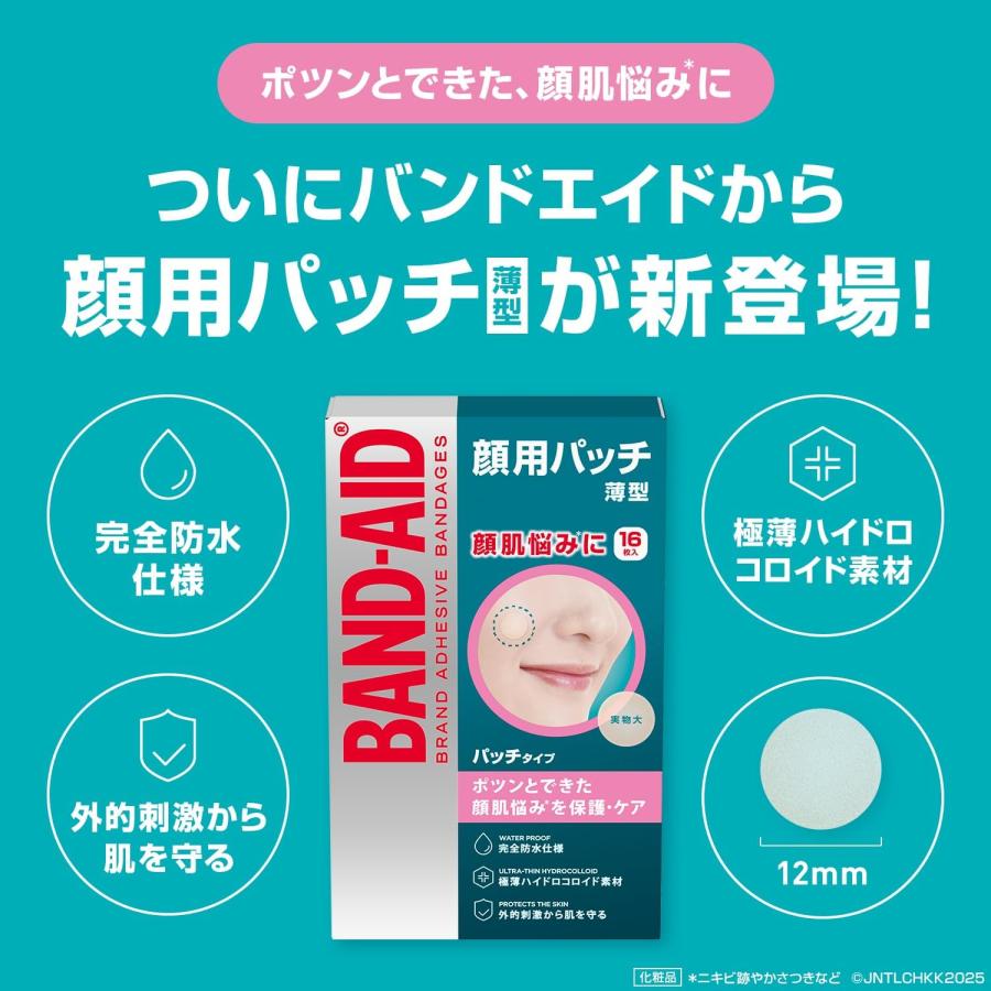 バンドエイド 顔用パッチ 16枚 顔用 ニキビ跡 透明 目立たない ポスト