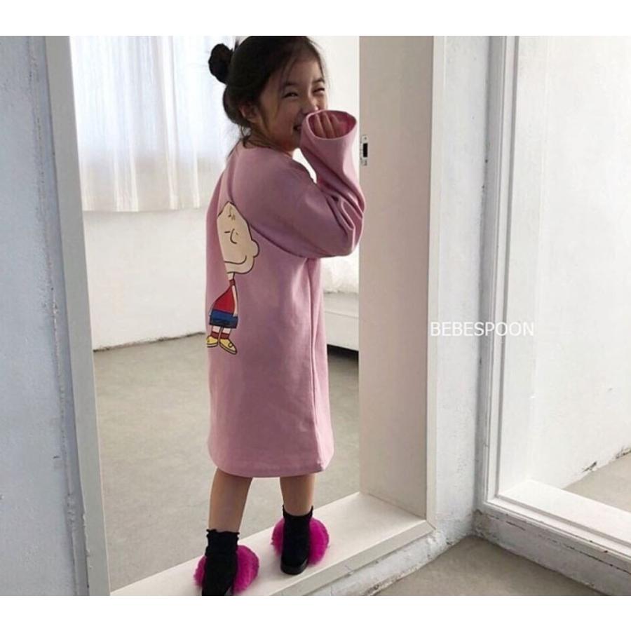 韓国子供服 チャーリーブラウンワンピース 90cm 100cm 110cm 120cm 