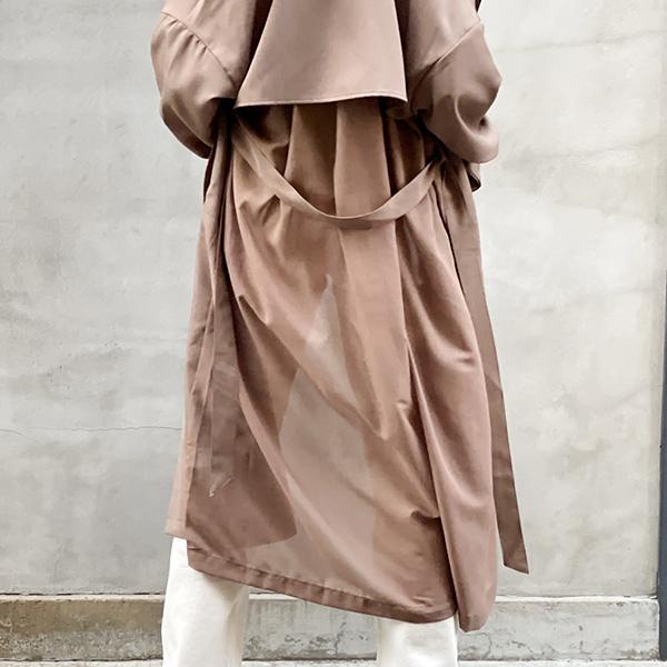 バックシアーロングトレンチコート 送料無料　ベージュ　グレージュ　モカブラウン |  | 02