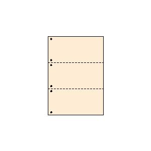 A4ミシン目用紙：片面全面ライトオレンジ 55kg 3分割/マイクロミシン目・ファイル穴 2000枚 | トヨシコー