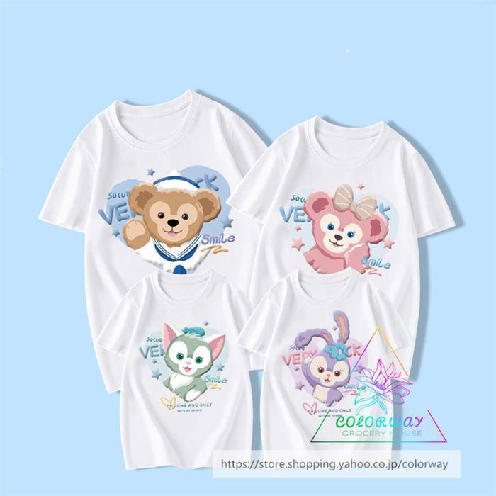 ダッフィー ステラルー 親子ペアルック 親子ペア Tシャツ 半袖 トップス 親子お揃い 夏物 パパ ママ キッズ レディース メンズ 親子服｜aaay-shop｜02