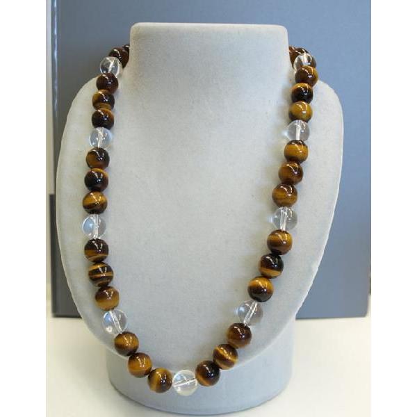 メンズ用　タイガーアイ（虎目）12mmネックレス |  | 01