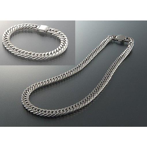 【純チタン超極太ダブル】喜平ネックレス＆ブレスレット豪華2点セット | 