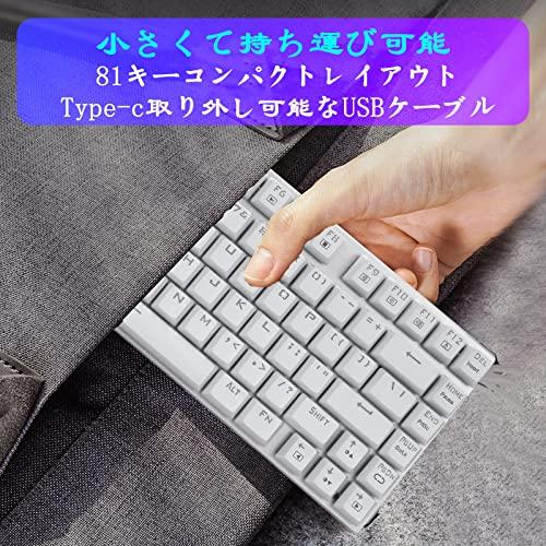 e元素ゲーミングキーボード メカニカル式キーボード USB接続有線青軸81キーアンチゴーストキー 青色LEDバックライト 防水機能付きゲーマー向｜aalso｜08