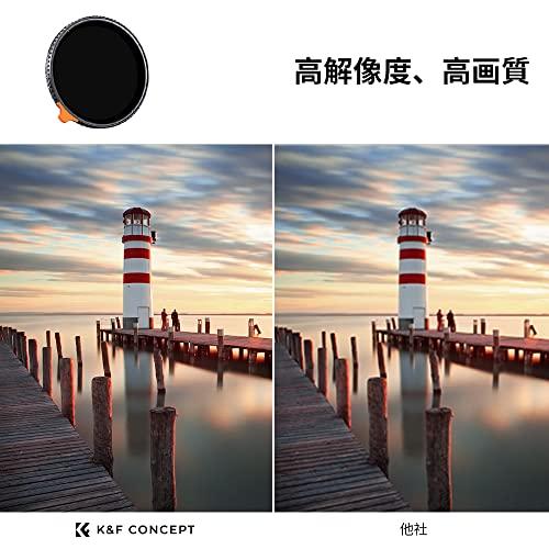 オンラインストア販売店 K&F Concept 77mm 可変NDフィルター ND2-ND400 日本製AGC光学ガラス HD超解像力 低い反射率 360°無段階調節可