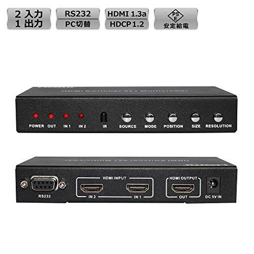 DAIAD HDMI PIP 切替器 2画面分割 2入力 1出力 1080p 60Hz モニター ワイプ表示 ピクチャインピクチャ リモコン リモコン