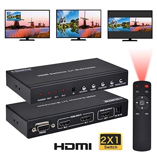 DAIAD HDMI PIP 切替器 2画面分割 2入力 1出力 1080p 60Hz モニター ワイプ表示 ピクチャインピクチャ リモコン リモコン