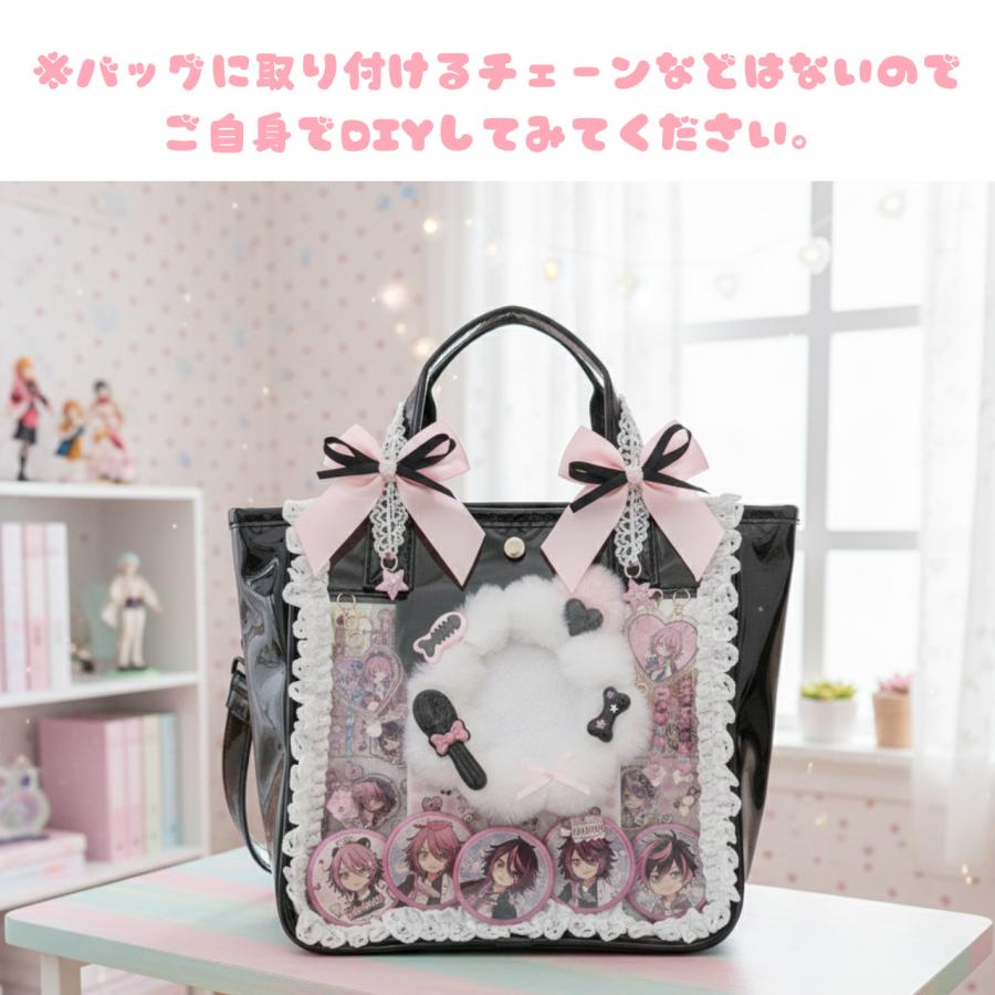 缶バッジカバー 缶バッジホルダー 猫耳 痛バッグ (57mm〜70mm対応