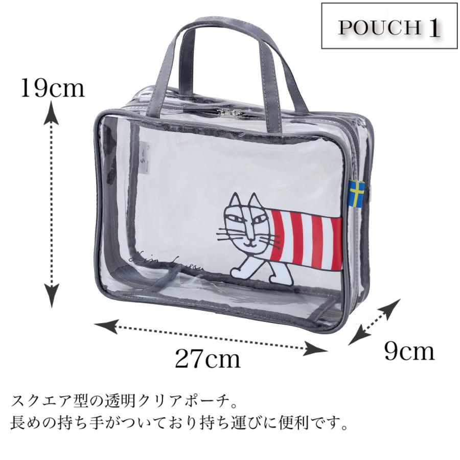 Lisa Larson（リサラーソン） トラベルポーチ 4点セット クリアポーチ