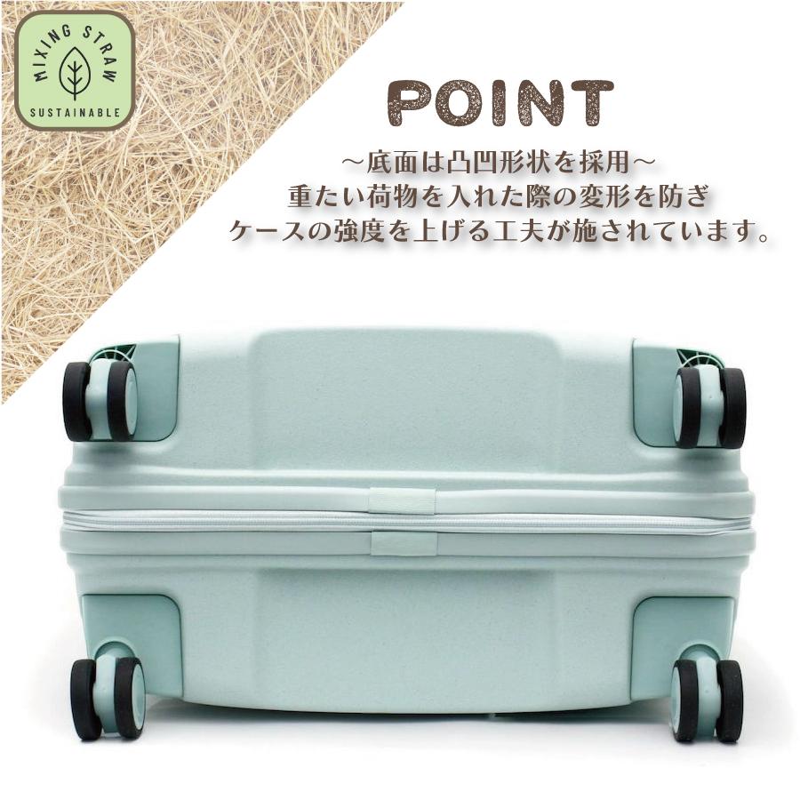GREEN WORKS スーツケース 天然素材わら配合 Mサイズ 3〜5泊目安 軽量