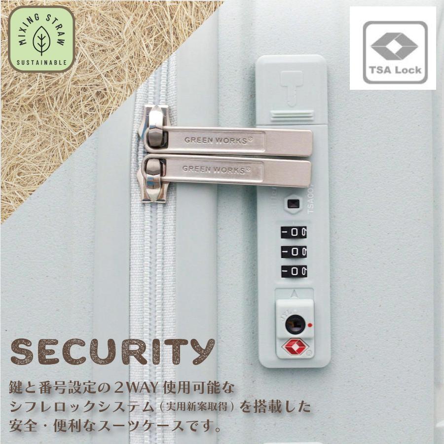 エンジェルグリーン 専用ケース付き 新品未使用 GREEN WORKS スーツケース 天然素材わら配合 Mサイズ 3〜5泊目安 軽量