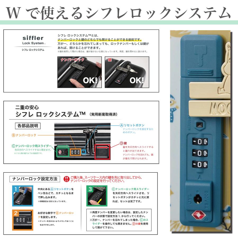 ムーミン　キャリーケース　スーツケース　53(63)L 鍵　取説付き MOOMIN（ムーミン） 【最大15％OFFクーポン5/7まで】 スーツケース