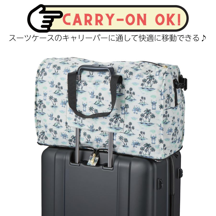Disney（ディズニー） スティッチ 折りたたみ ボストンバッグ 38L 旅行