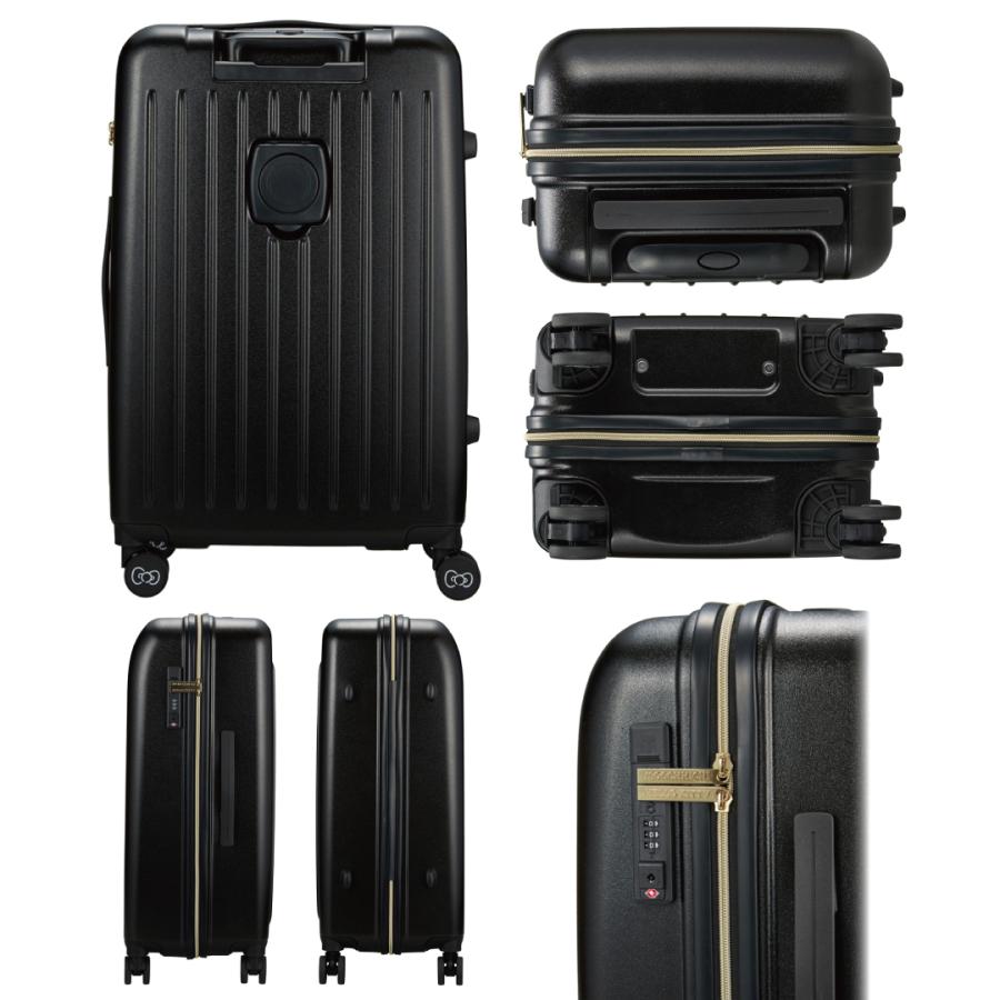 モンチッチ×ハローキティ スーツケース 機内持ち込み 30L S(1〜3泊) キャラクター ブランド レディース 旅行鞄 かわいい おしゃれ HPL2249-48 1年保証付の画像