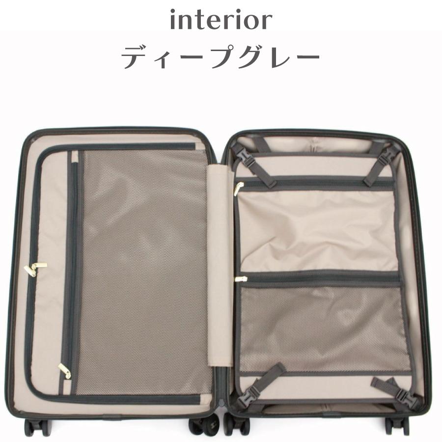 ストッパー付き 前パカ スーツケース M ジッパー フロントオープン HPL2281-M