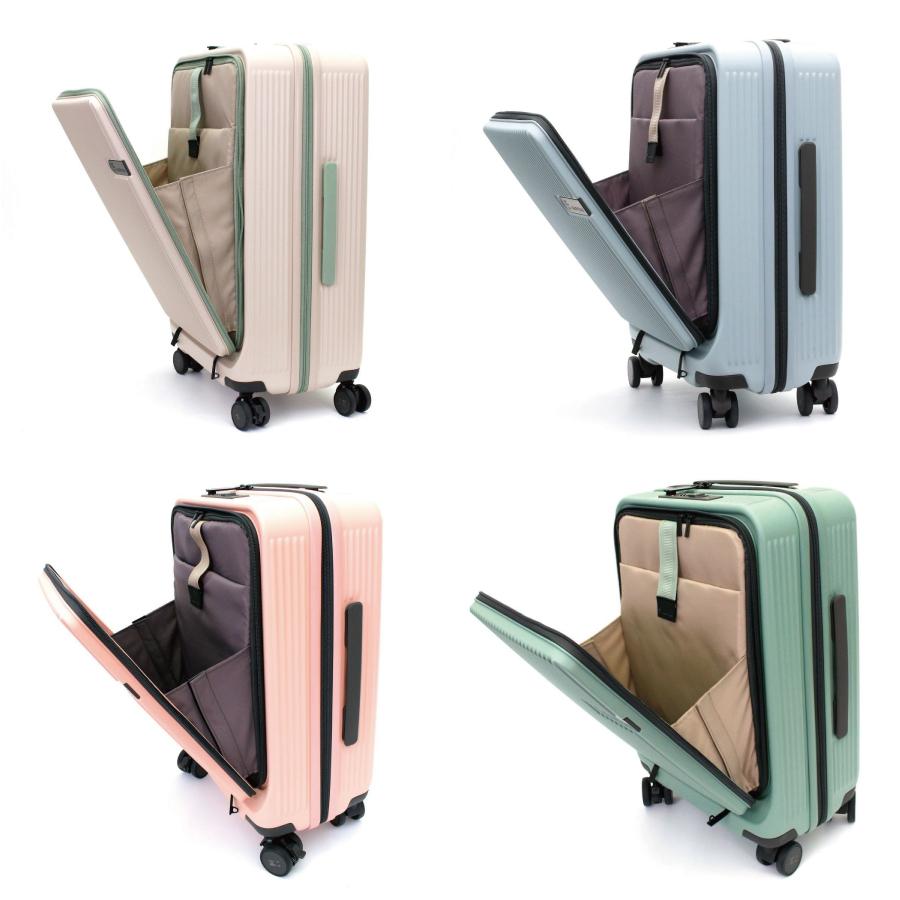 ストッパー付き 前パカ スーツケース M ジッパー フロントオープン HPL2281-M