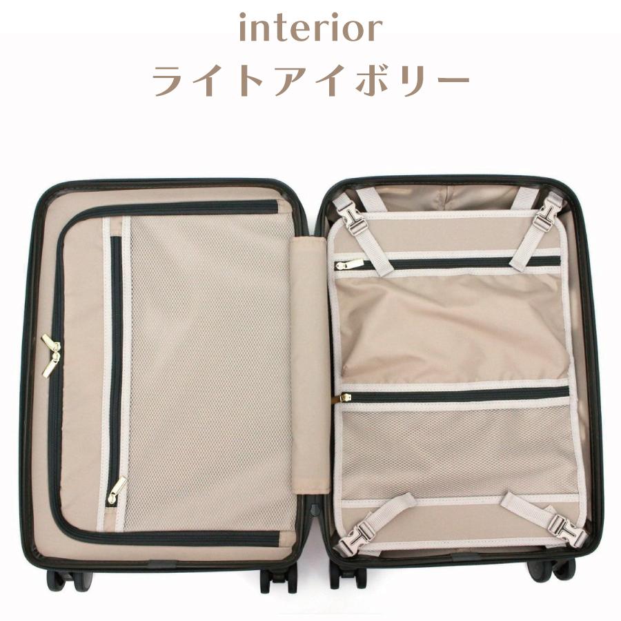 ストッパー付き 前パカ スーツケース M ジッパー フロントオープン HPL2281-M