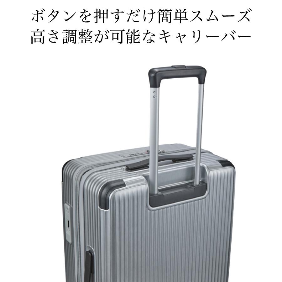 HINOMOTO製 ストッパー付き スーツケース Lサイズ 98L-108L 1週間以上 長期 拡張式 軽量 ジッパータイプ 旅行鞄 ハピタスプラス siffler HPL2326-69 1年保証付の画像
