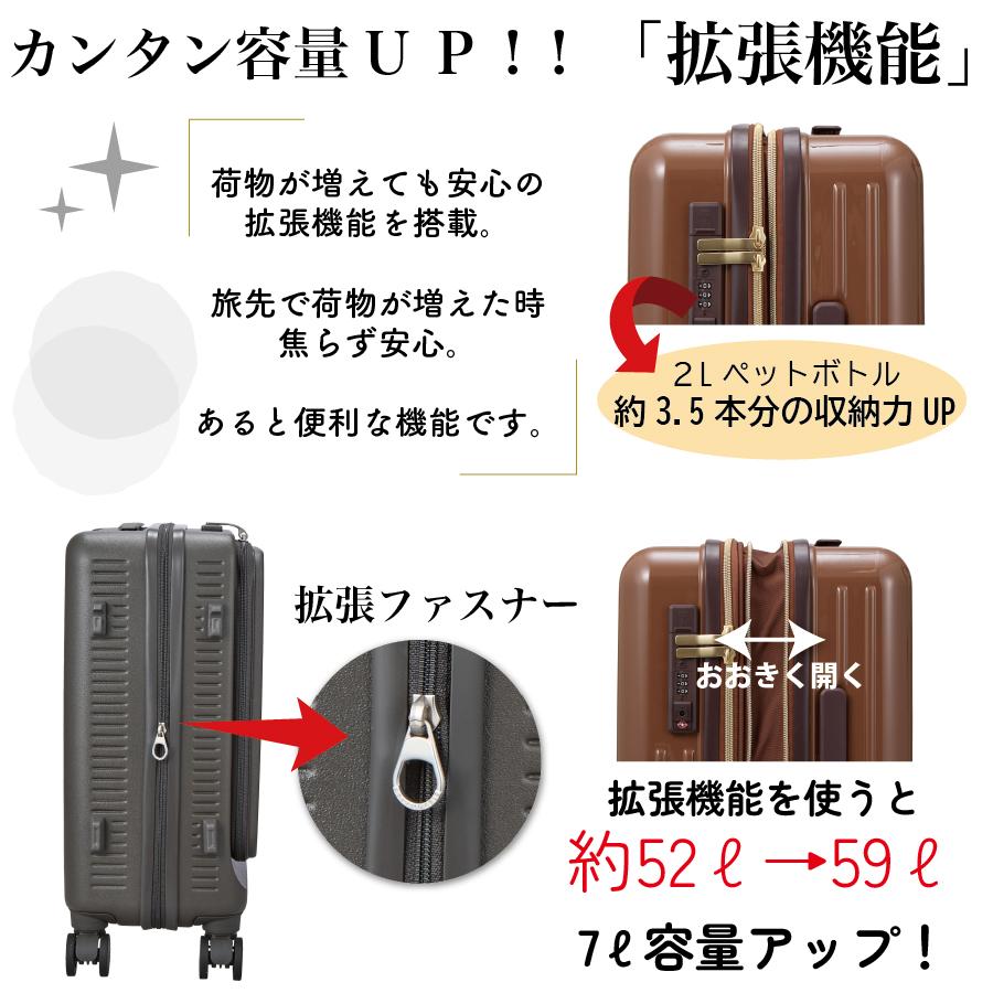 ハピタス RPET新素材 スーツケース Mサイズ 3〜5泊 ジッパータイプ 前