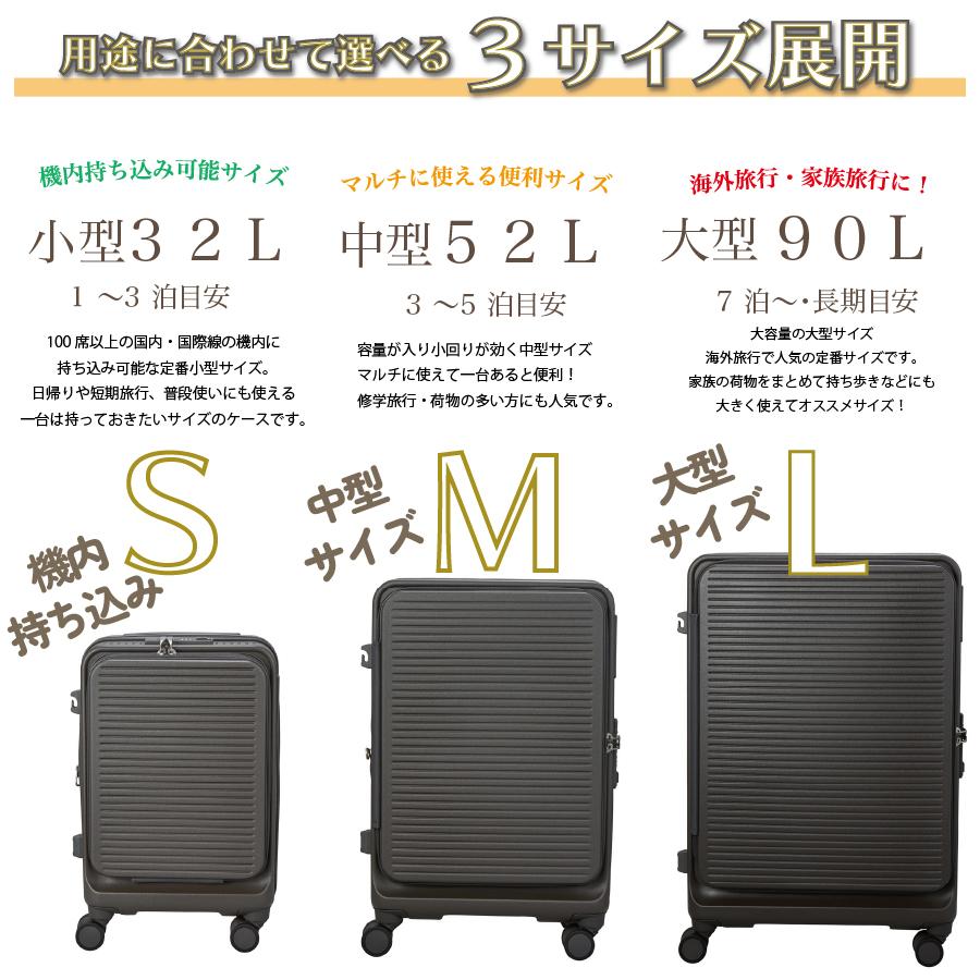 ハピタス RPET新素材 スーツケース Mサイズ 3〜5泊 ジッパータイプ 前