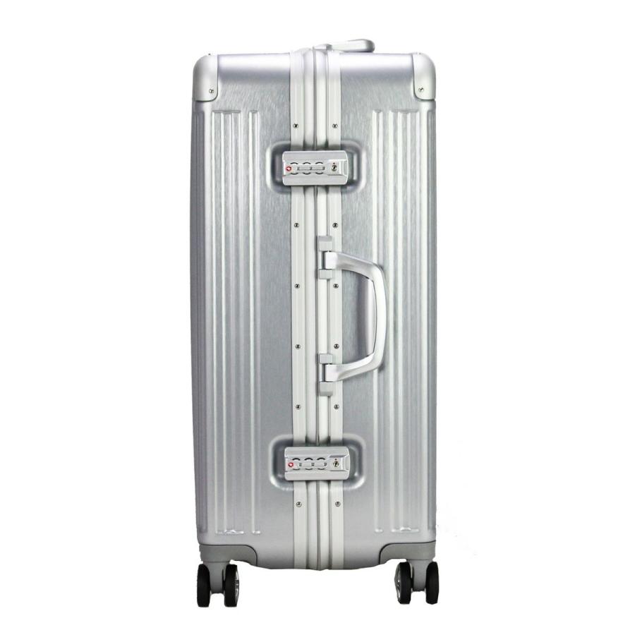 アルミ調 フレーム スーツケース 3〜5泊 Mサイズ 中型 シルバー 丈夫 旅行 キャリーケース 高級感 TRC1058-60 siffler｜aaminano｜04