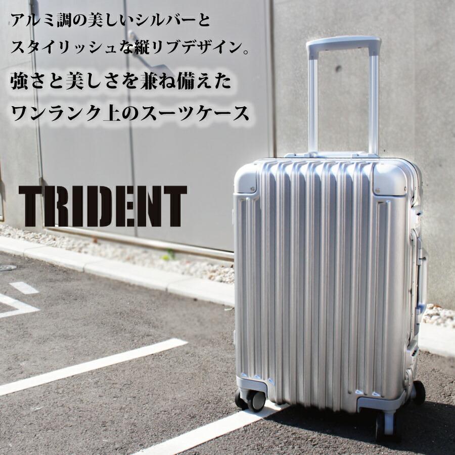 TRIDENT アルミ調 縦型 スーツケース 超静音 miraclent 80L 1週間前後 キャリーケース キャリーバッグ トラベルバッグ シルバー siffler TRI1030-70 5年保証付_2