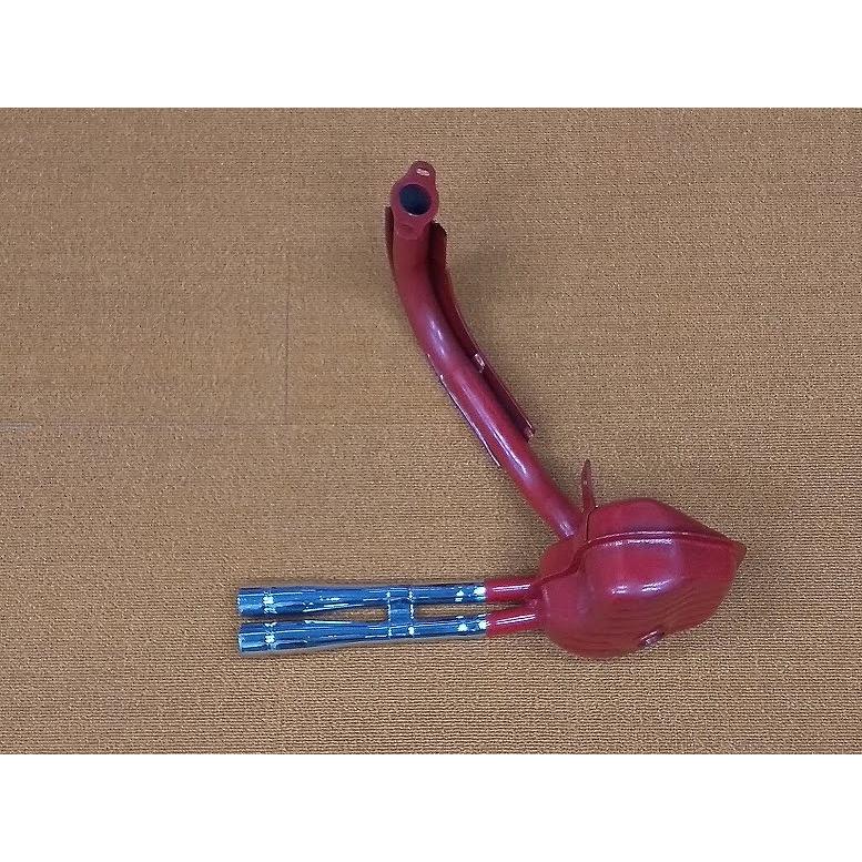 50s / 100 125primaveraスポーツチャンバー 2本出し 赤/メッキ