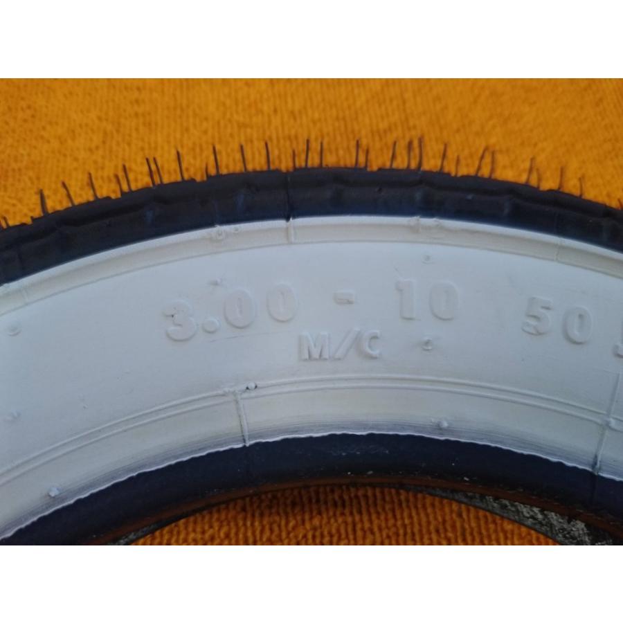 コンチネンタル ホワイトリボンタイヤ 3.00-10 チューブタイプ