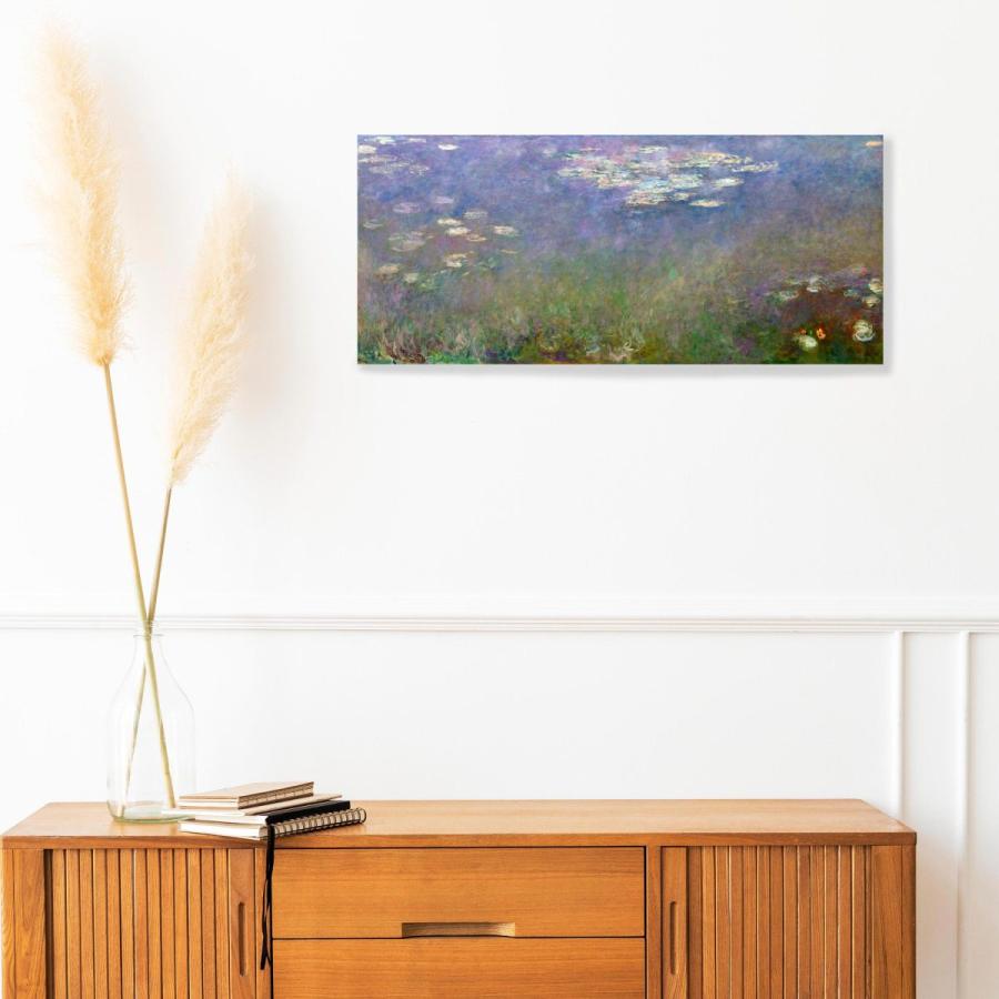 素敵なアートパネル　睡蓮　クロード・モネ　600??260　青　部屋飾り　インテリア A&C アーツアンドクラフツ　新築祝い　店舗　　SDGS