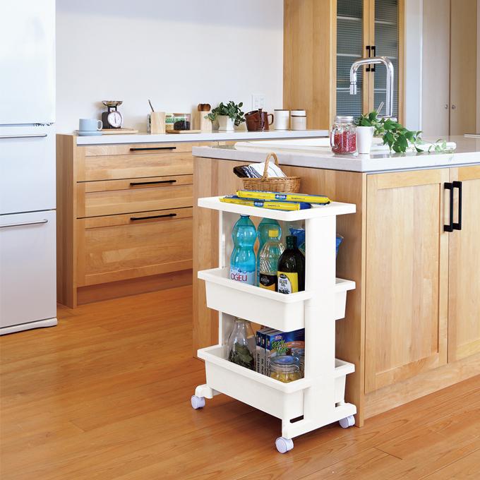 JEJアステージ ワゴン キャスター付き キッチンワゴン テーブルワゴン