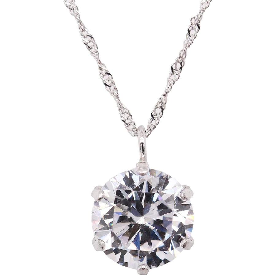 KASHIMAK18ホワイトゴールド 大粒 1.0カラットサイズ キュービック ジルコニア 一粒石 ペンダント ネックレス 大粒 0カラットサイズ キュービック ジルコニア 一粒石 ペンダント ネックレス