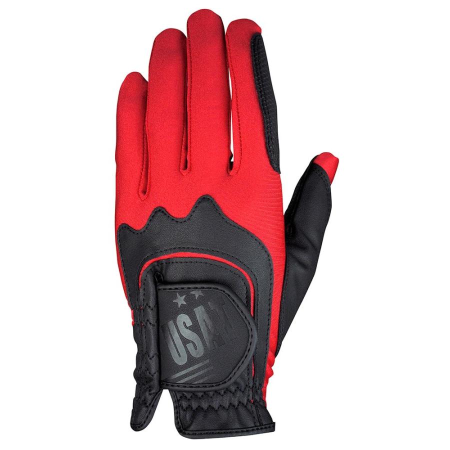 LEZAX (レザックス) ゴルフグローブ U.S.Athletes ワンサイズ ゴルフグローブ USGL-7651 ブラック×レッド