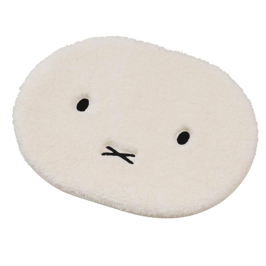 センコー 【ミッフィー】 ふわふわフェイス アクセントマット 約40×50cm アイボリー 53271