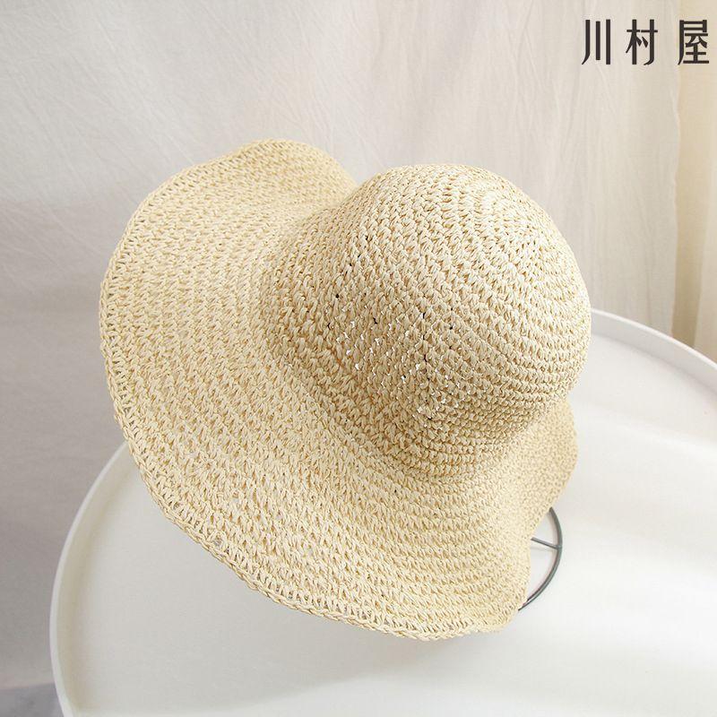 ストローハット 麦わら帽子 紫外線カット 帽子 登場 レディース おしゃれ 折りたたみ ギフト Uvカット帽子