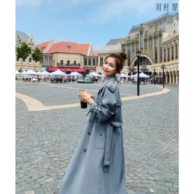 トレンチコート 春新作 ロングトレンチコート レディース 春 ロングコート 春新作 大きいサイズ 40代 レディース アウター ロング丈 無地 8imwor01 川村屋 通販 Yahoo ショッピング