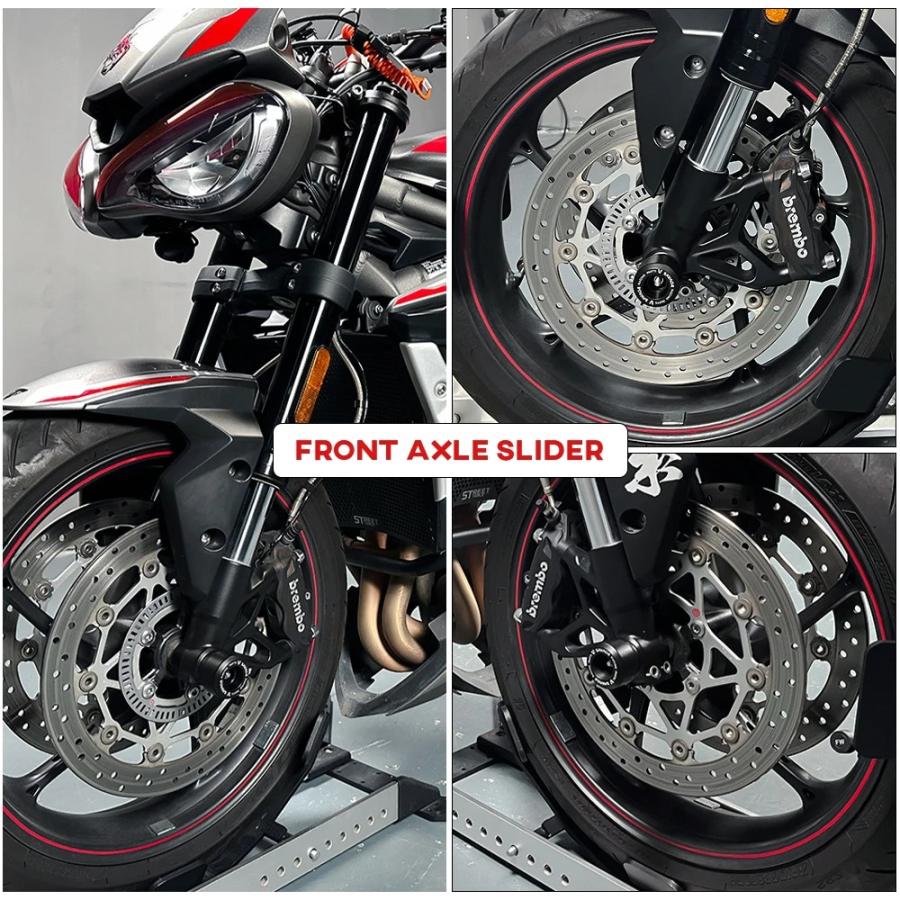 Triumph Street Triple 765 R S RS アクスルスライダー フロント/リア